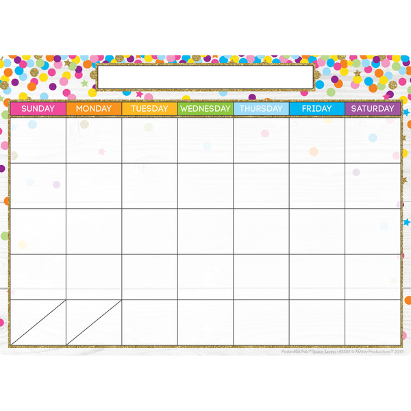 Ashley Productions Smart Poly Single Sided PosterMat Pals, Calendar Confetti Style 95305